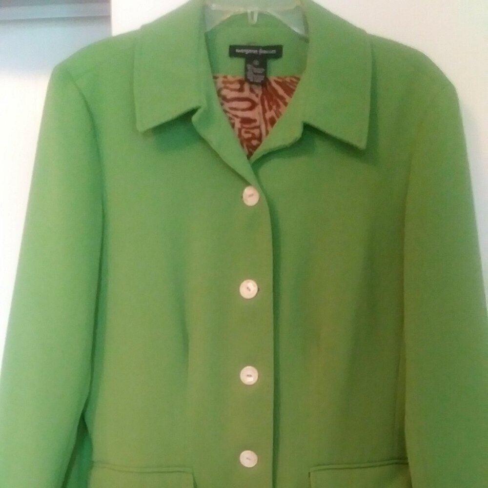 🟢 Margaret Frances Jacket  Size 16  Grasshopper Green | Vintage Buttons